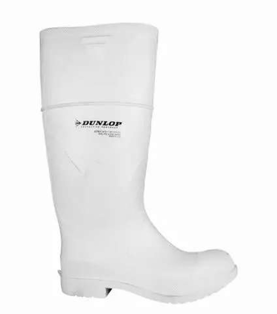 * Dunlop Men'S Work Boots Pvc Steel Toe With Antislip Outsole White | Sizes 4-13