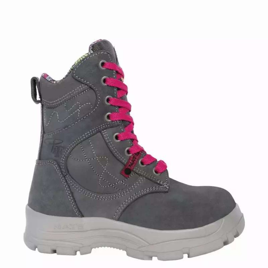 * P&F Women'S Safety Work Boots Pf688 Csa 8 Nubuck Leather Steel Toe And Puncture Resistant Midsole Sizes 5-11