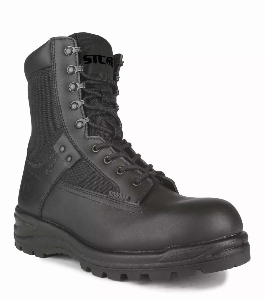 * Stc Men'S Safety Work Boots 911 Ems/Military Leather Waterproof With Side-Zip Closure Black | Sizes 6-14