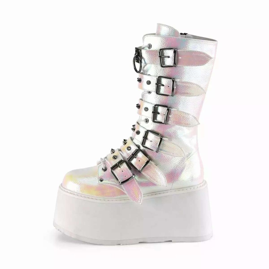 * Pearl Iridescent Vegan Leather 3.5 Platform Boots*