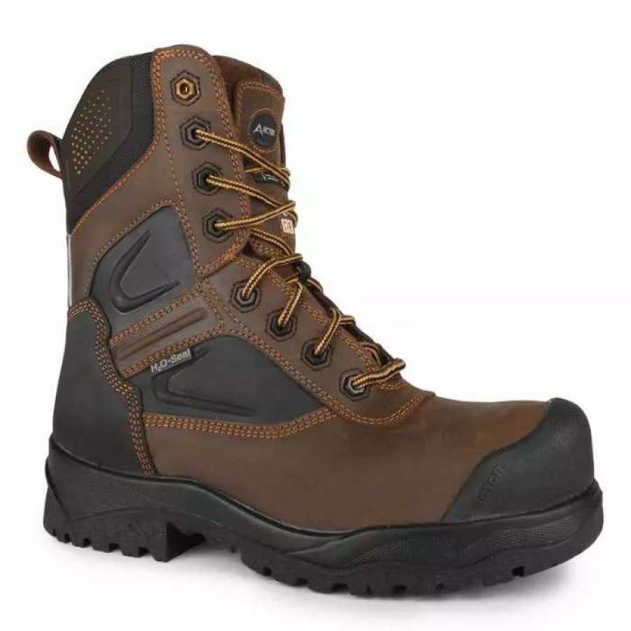 * Acton Men'S Safety Work Boots Thor 8 Csa Waterproof With Thinsulate Insulation | Brown | Size 7-14