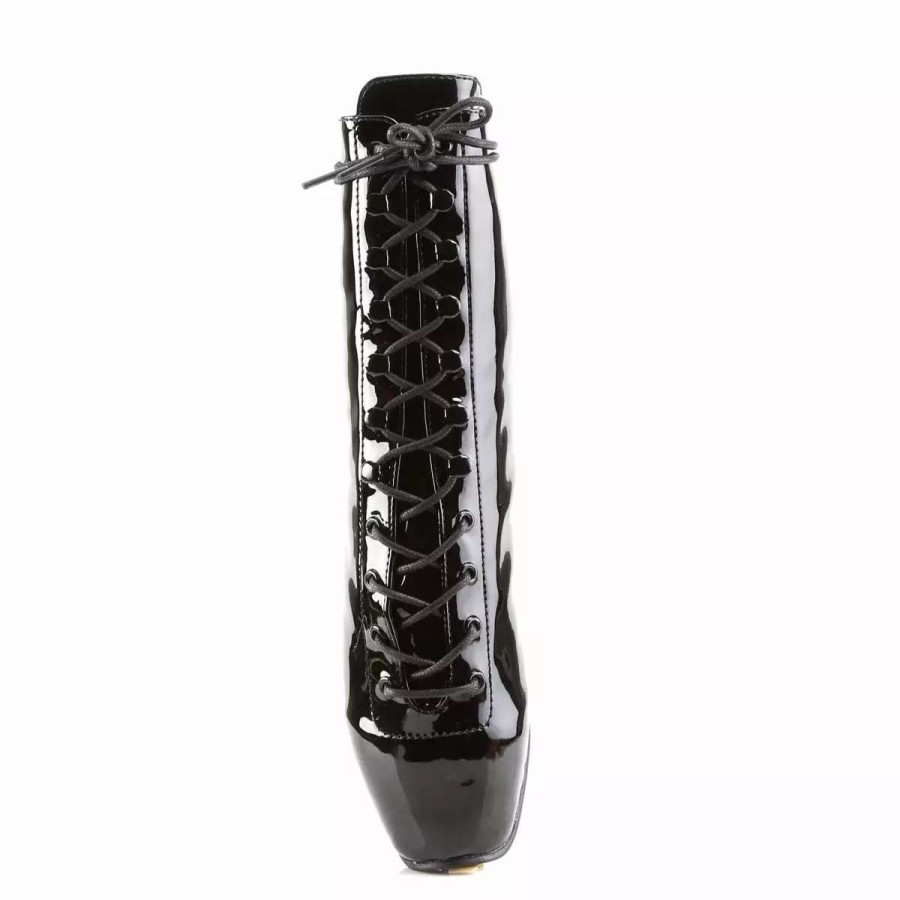 * 7 Heel Patent Leather Spike Heel Ballet Boots*