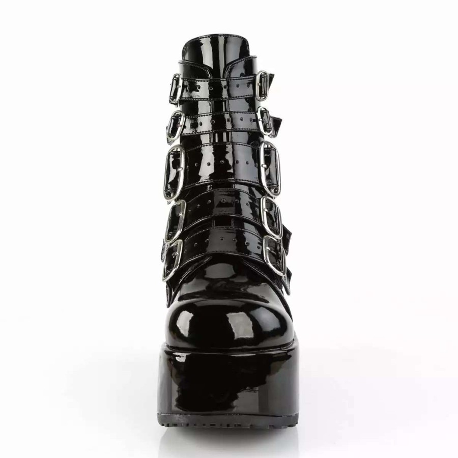 * Patent Leather 4.3 Platform Ankle Boots*