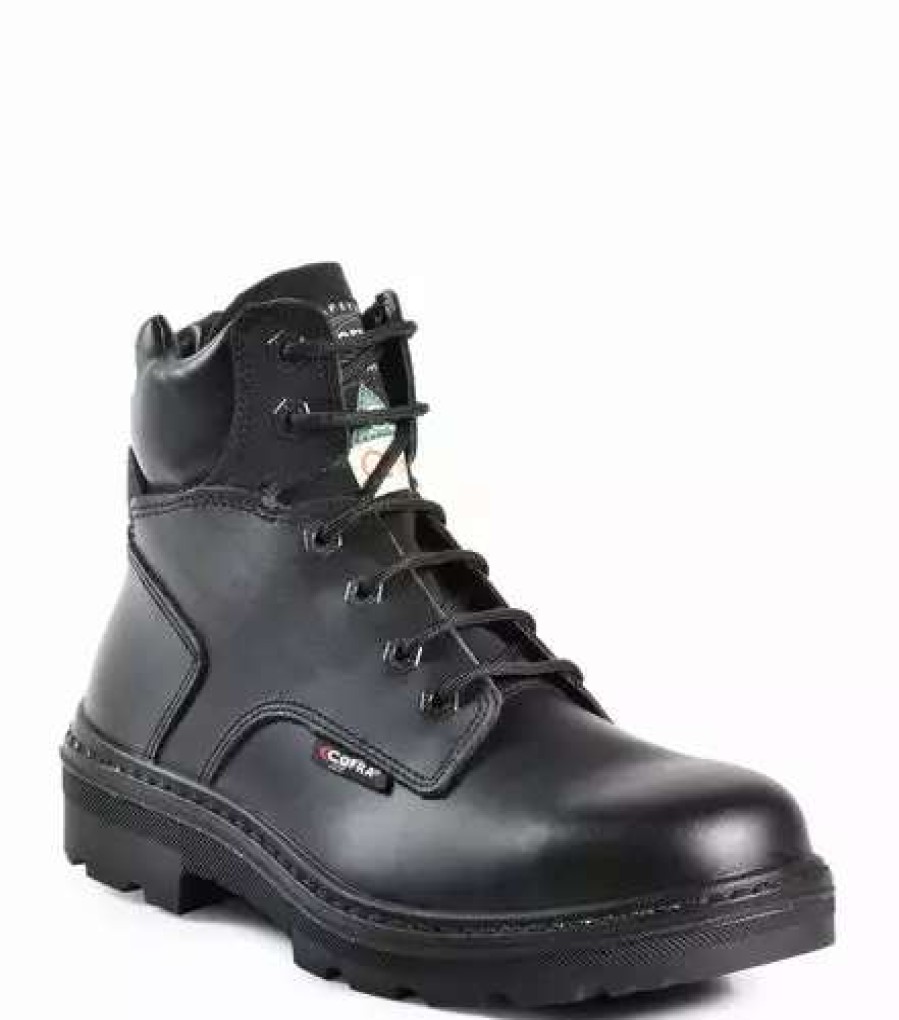 * Cofra Men'S Safety Work Boots Leader 6 Leather Water Repellent With Steel Toe Black | Sizes 6 13