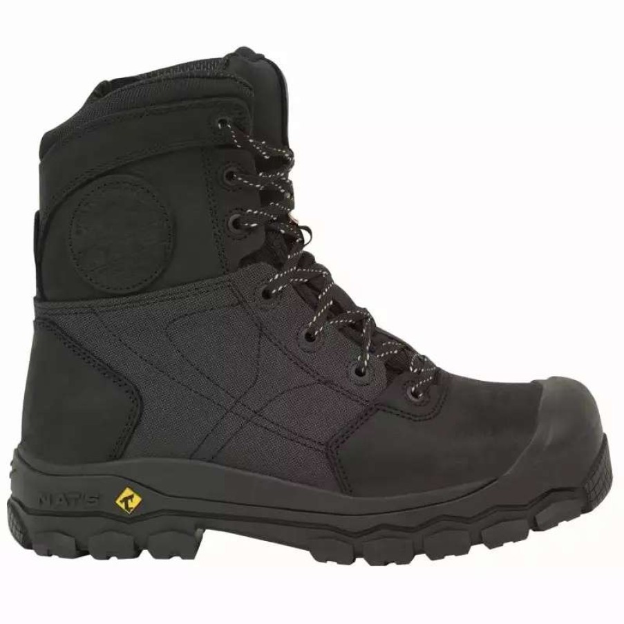 * Nats Men'S Safety Work Boots S638 Csa 8 Leather Steel Toe And Puncture Resistant Midsoles With Zipper Clasp Sizes 7-13