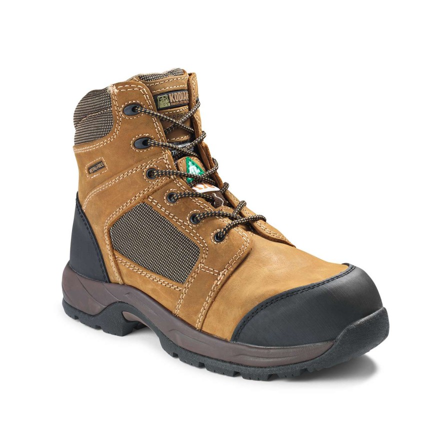 * Kodiak Men'S Safety Work Boots Trakker 6 Hiker Leather Waterproof With Composite Toe And Plate | Brown | Sizes 7-14