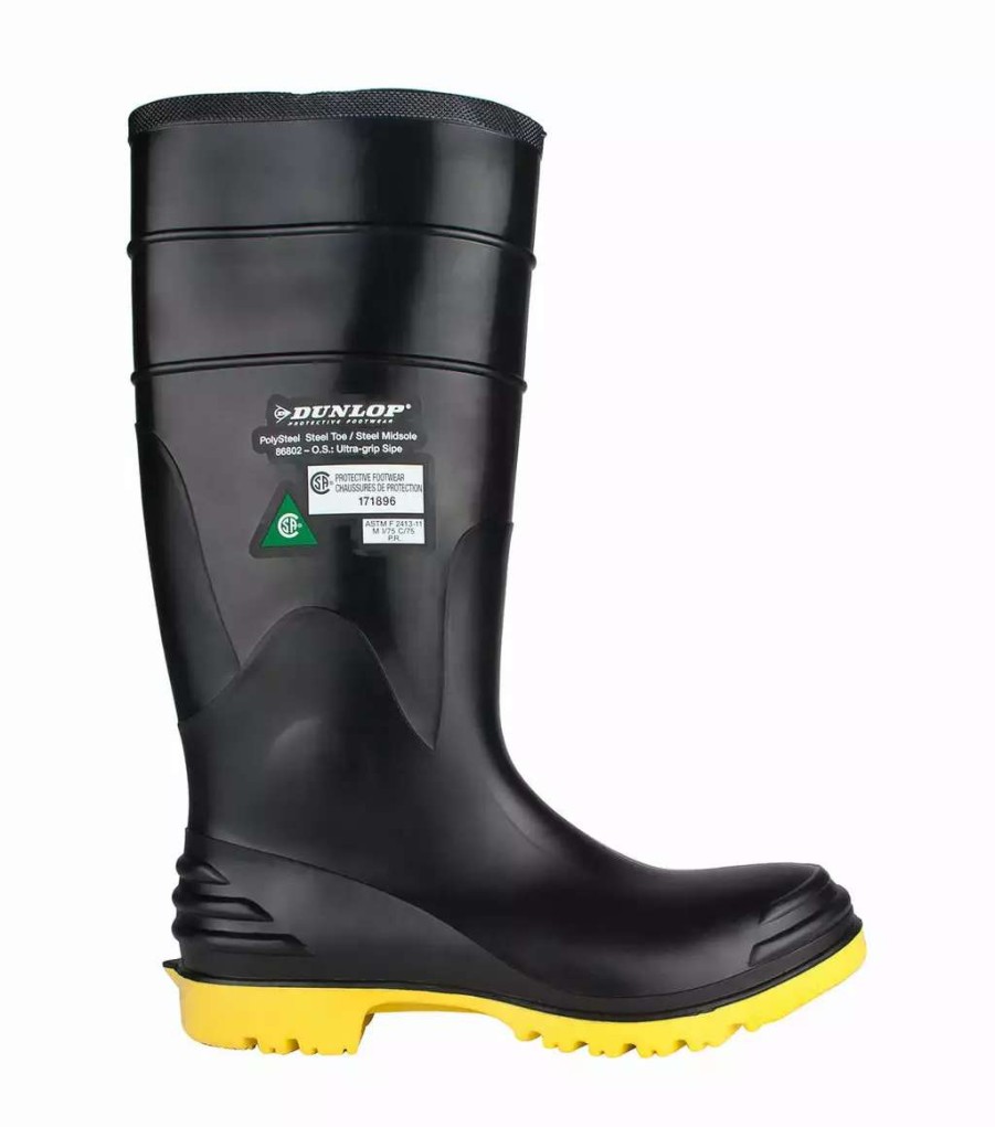 * Dunlop Men'S Safety Work Boots Polysteel Ultragrip Waterproof With Steel Toe | Sizes 6-14