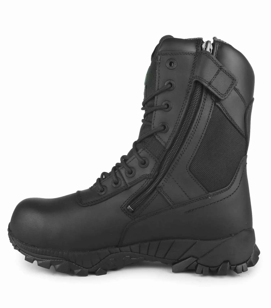 * Stc Men'S Safety Work Boots Tactik 8 Leather Tactical Waterproof Side-Zip Black | Sizes 7-14