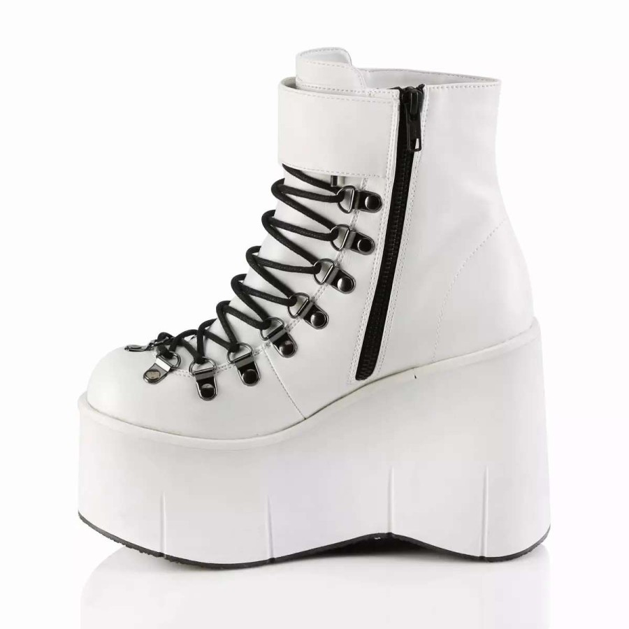 * Vegan Leather 4.5 Platform Front Lacting Boots*