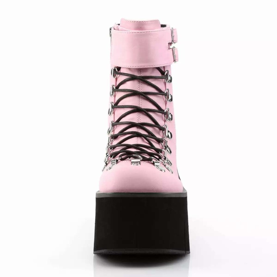 * Baby Pink Vegan Leather 4.5 Platform Ankle Boots*