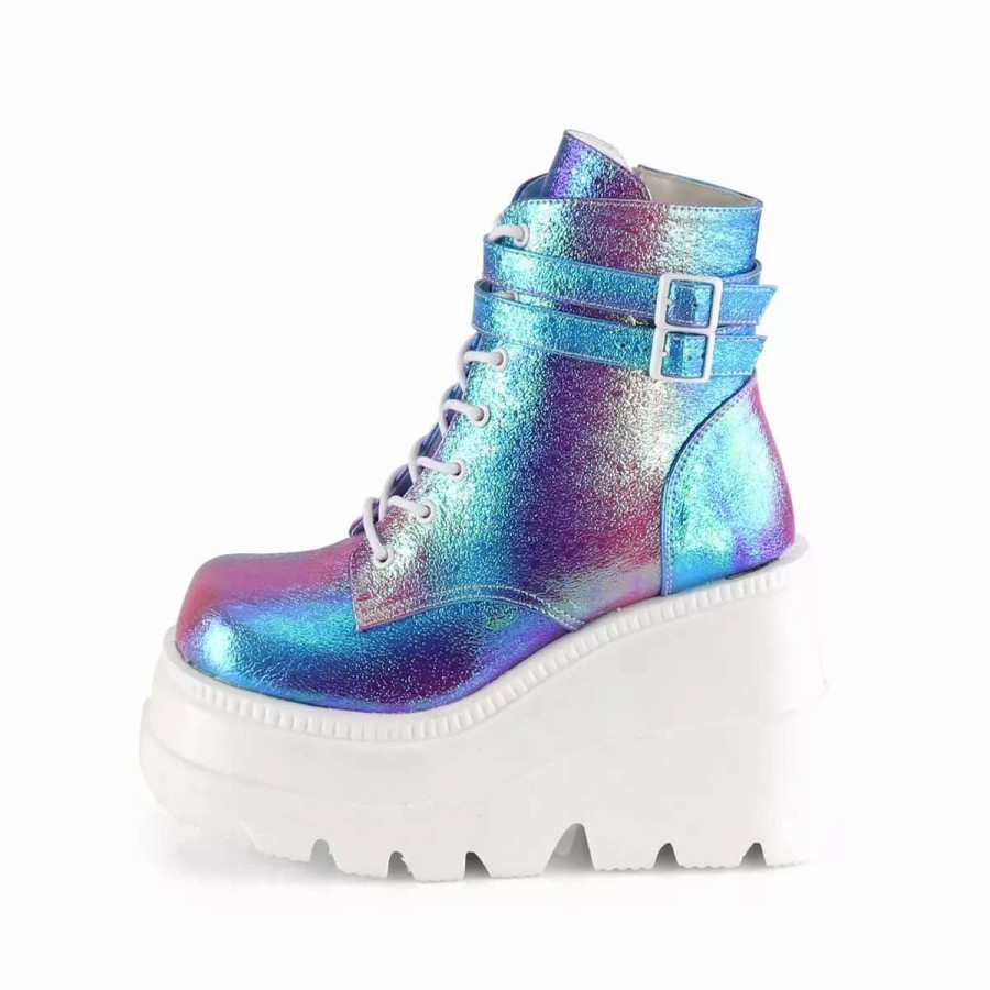 * Iridescent Vegan Leather 4.5 Platform Boots*