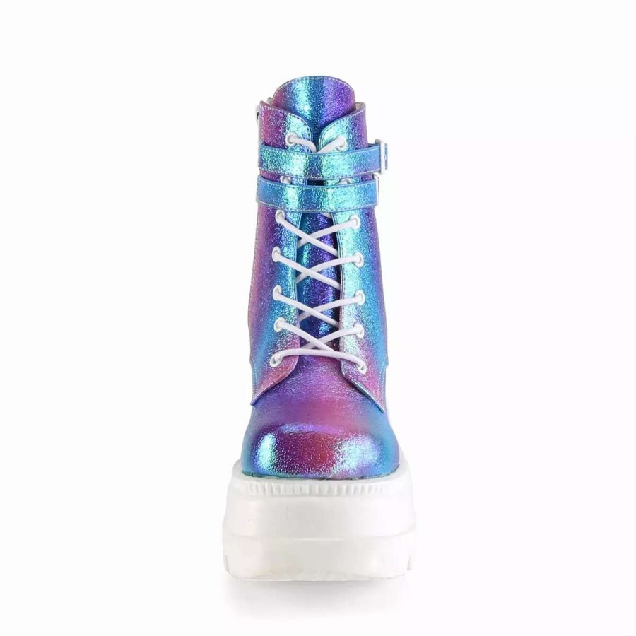 * Iridescent Vegan Leather 4.5 Platform Boots*