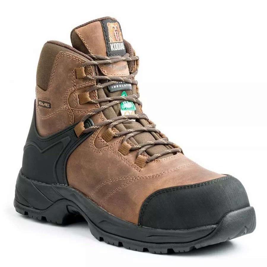 * Kodiak Men'S Safety Work Boots Journey 6 Hiker Leather Waterproof With Composite Toe And Plate | Sizes 7-14