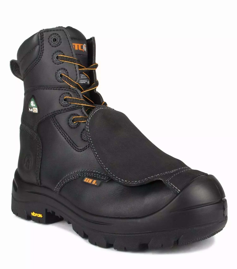 * Stc Men'S Safety Work Boots Alloy 8 Leather Waterproof External Metguard With Vibram Tc4+ Sole Black | Sizes 5-14