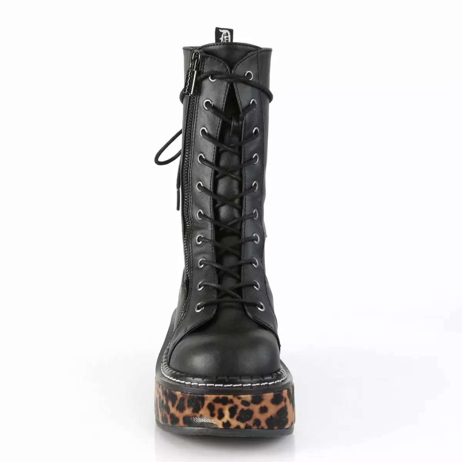 * /Leopard Print Vegan Leather 2 Platform Boots*