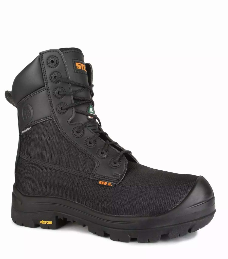 * Stc Men'S Safety Work Boots Shire 8 Ballistic Nylon Vegan Waterproof With Vibram Tc4+ Sole Black | Sizes 7-14