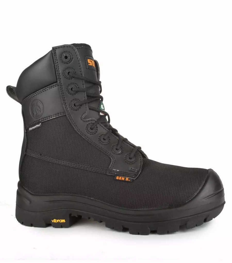 * Stc Men'S Safety Work Boots Shire 8 Ballistic Nylon Vegan Waterproof With Vibram Tc4+ Sole Black | Sizes 7-14