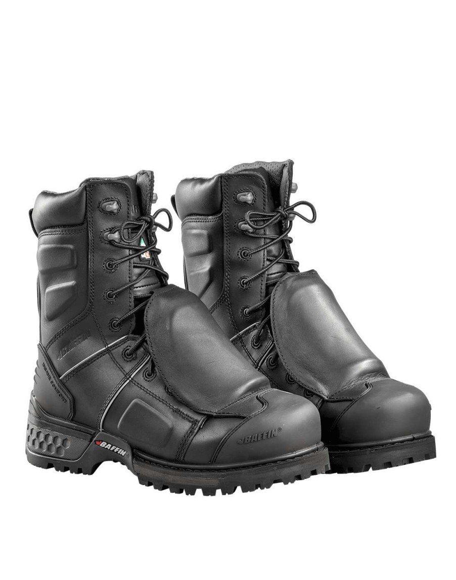 * Baffin Men'S Safety Work Boots Monster External Metguard 8" Leather All Season Waterproof With Rubber Outsole | Black | Sizes 7-14