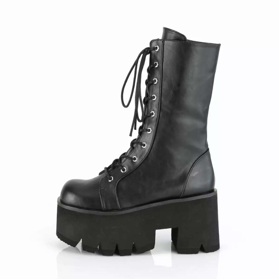 * 3.5 Heel Vegan Leather 2.3 Platform Boots*