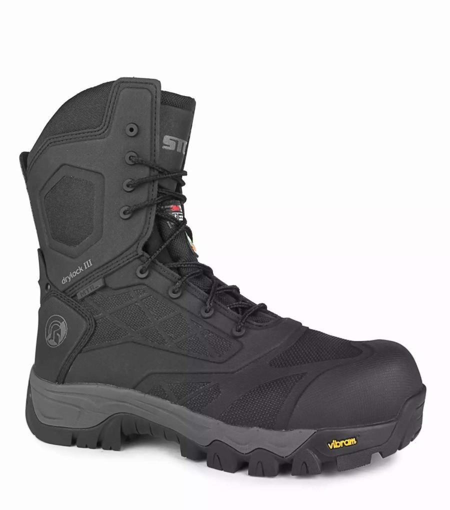 * Stc Men'S Safety Work Boots Stealth 8 Tpu/Ballistic Nylon Waterproof With Vibram Tc4+ Sole Black | Sizes 7-14