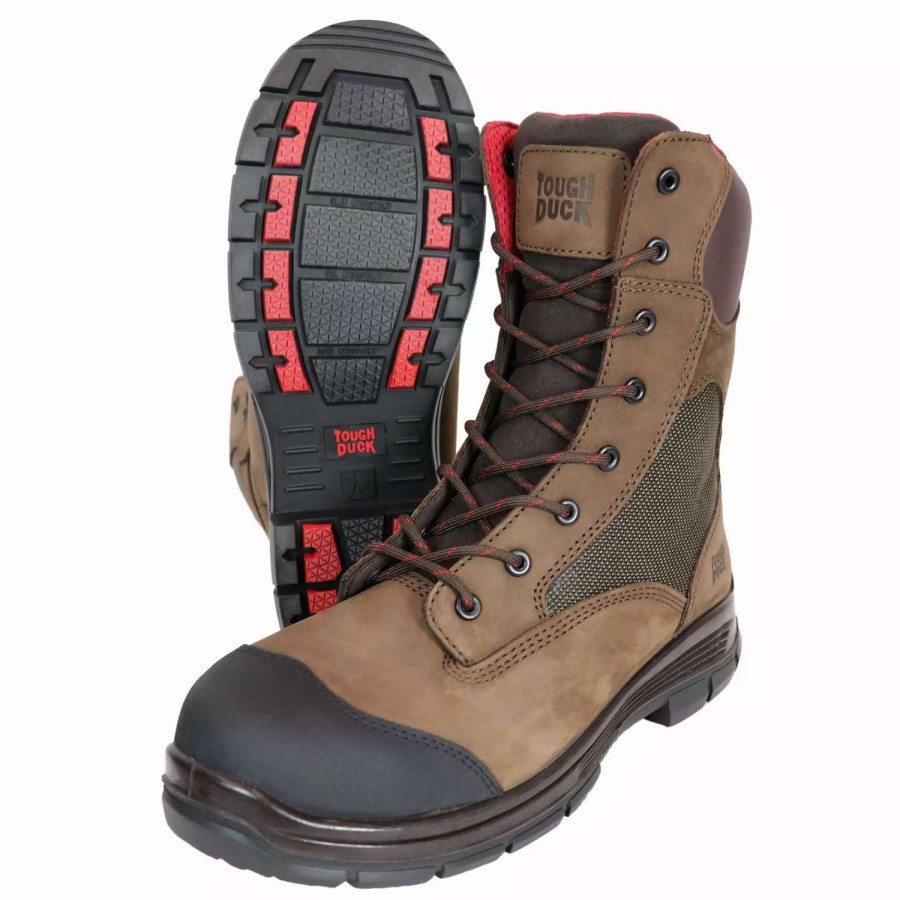 * Tough Duck Men'S Safety Work Boots Sf03 Adelaide Csa 8 Full Grain Leather/Nylon Composite Toe Waterproof Sizes 7-14