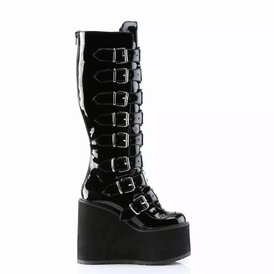 * Patent Leather 5.5 Platform Mid-Calf Boots*