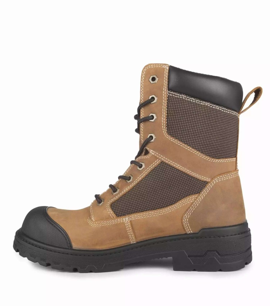 * Acton Men'S Safety Work Boots Progress Nubuck 8 Waterproof With Steel Protective Cap | Brown | Sizes 4 14