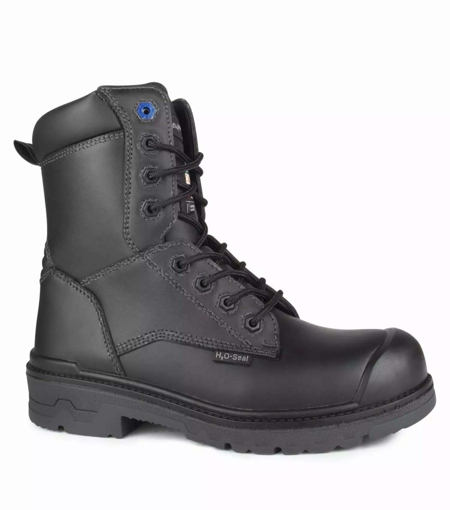 * Acton Men'S Safety Work Boots Progum 8 Leather Waterproof With Steel Toe | Black | Size 7 -17