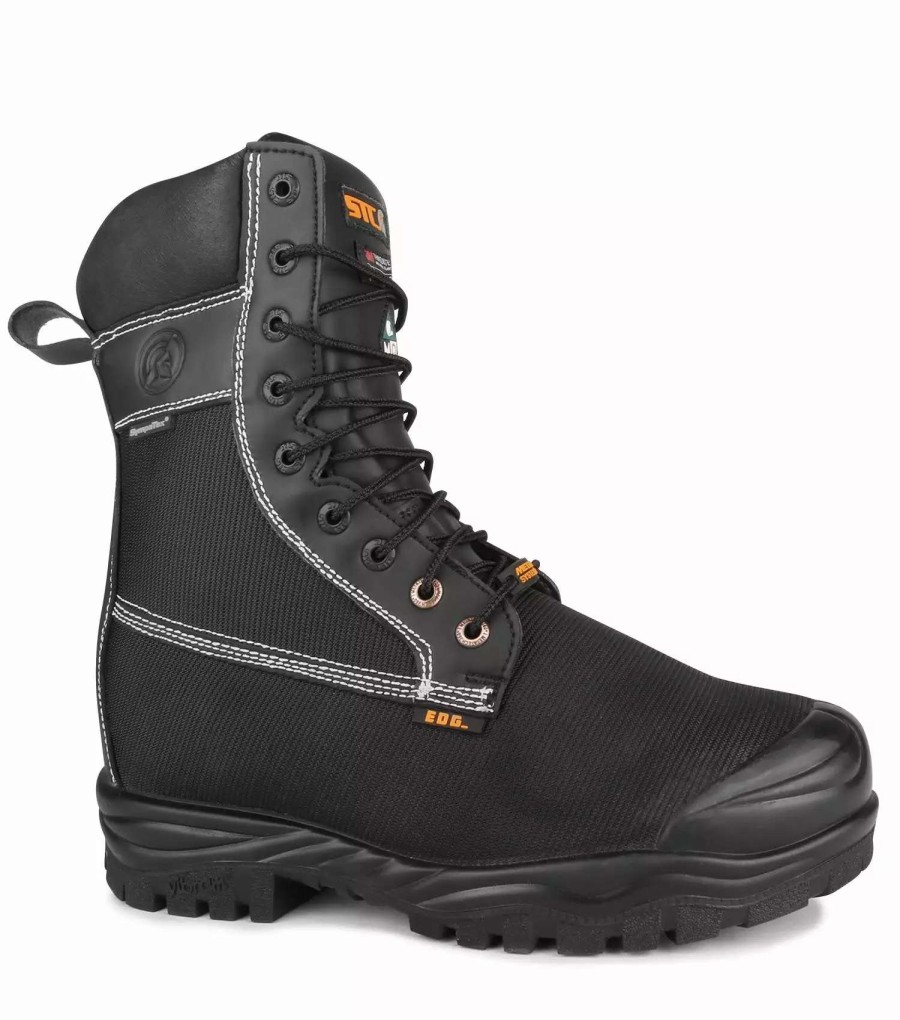 * Stc Men'S Safety Work Boots Larch 8 Ballistic Nylon Waterproof Internal Metguard With Vibram Fire & Ice Sole Black | Sizes 7-14