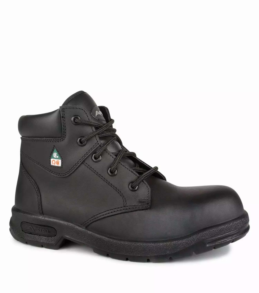 * Acton Men'S Safety Work Boots Profar 6 Black Leather Steel Toe Waterproof | Black | Size 6 13