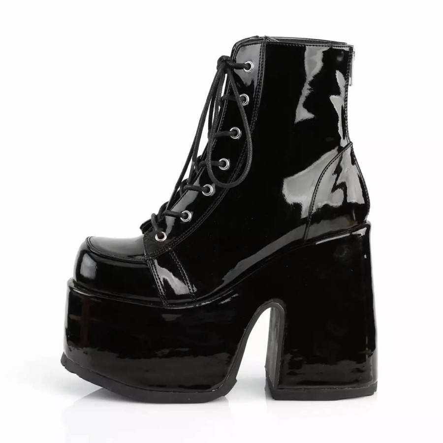 * 5 High Heel Patent Leather 3 Platform Boots*