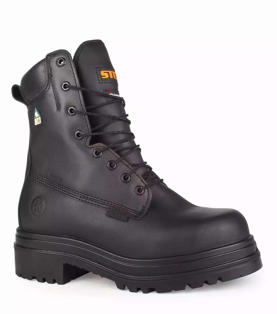 * Stc Men'S Safety Work Boots Alertz 8 Leather Waterproof With Removable Zip Kit Black | Sizes 6-14