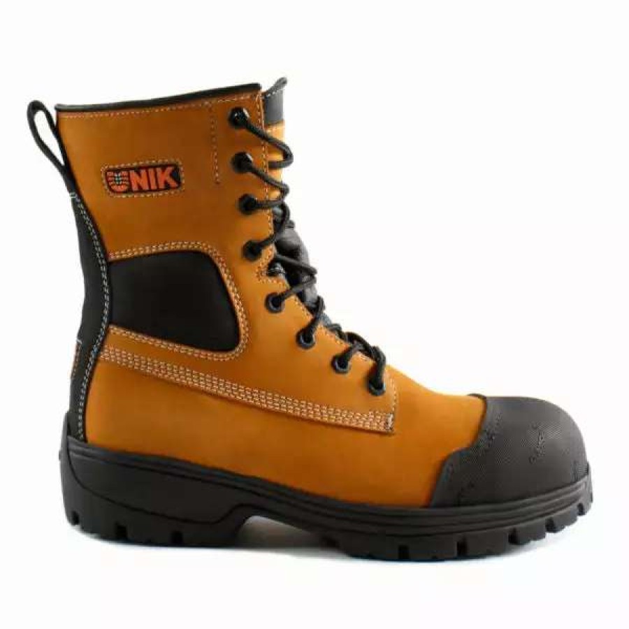 * Unik Men'S Safety Work Boots Contractor 8 Leather Ankle Lock System With Vibram Fire & Ice Sole | Sizes 5-14