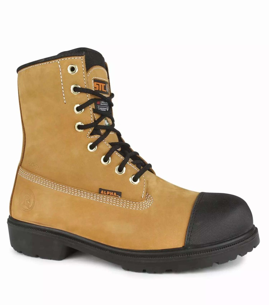 * Stc Men'S Safety Work Boots Hardcore 8 Norwegian Cut Leather Waterproof With Steel Toe Tan | Sizes 7-14