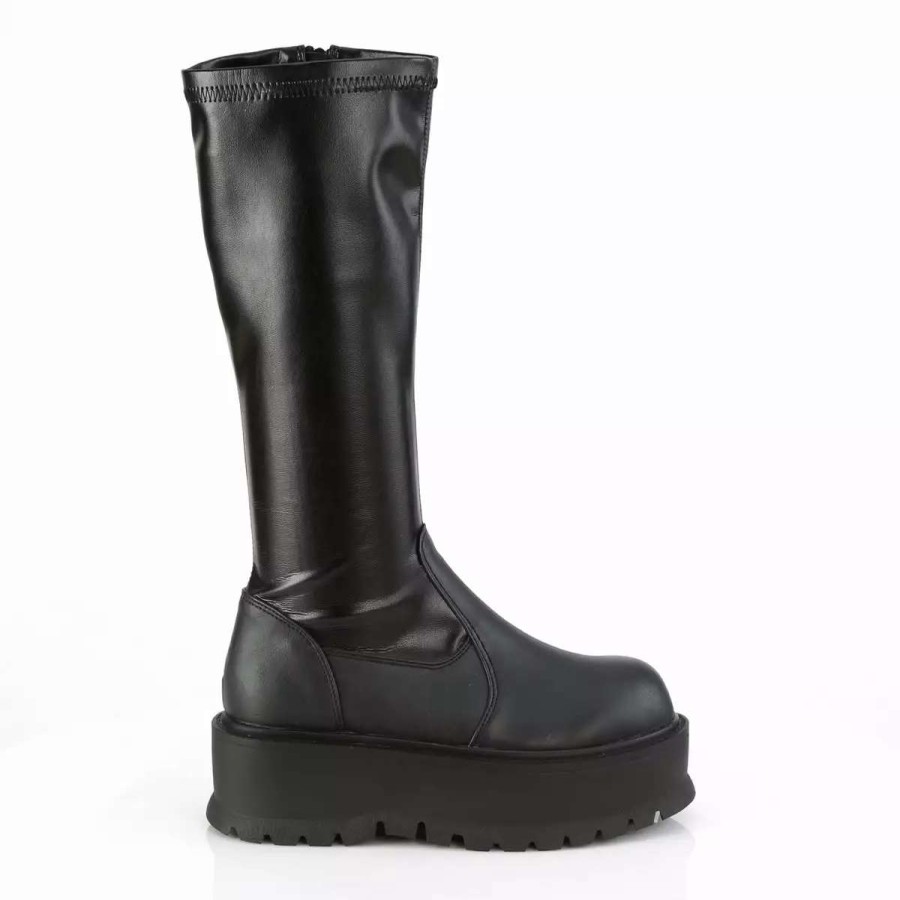 * Vegan Leather 2 Platform Mid-Calf Boots*