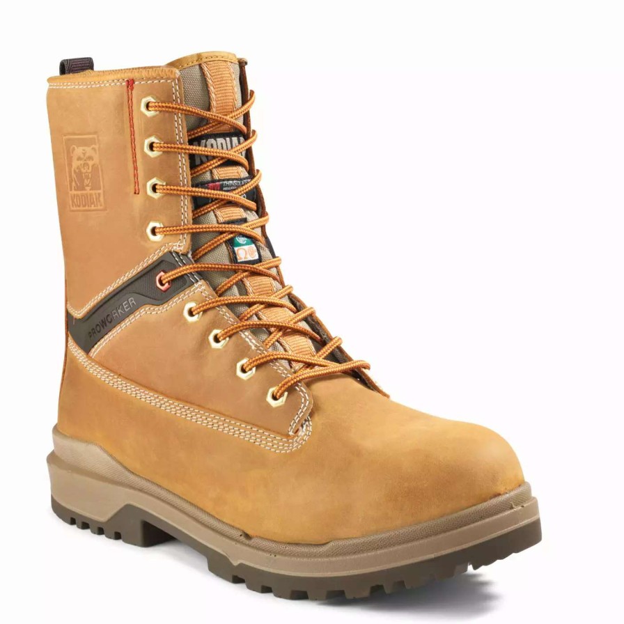 * Kodiak Men'S Safety Work Boots Proworker Master 8 Full Grain Leather Waterproof With Composite Toe And Plate | Wheat | Limited Sizes