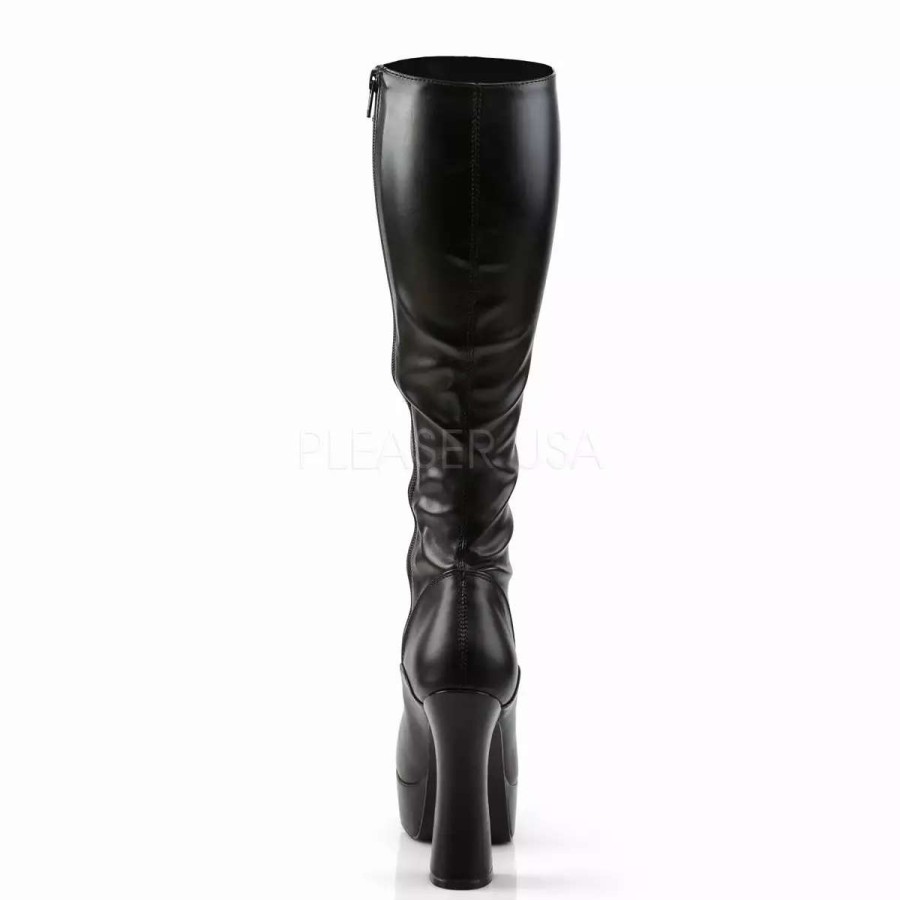 * Pleaser 5 Heel Lace-Up Faux Leather Knee High Boots*