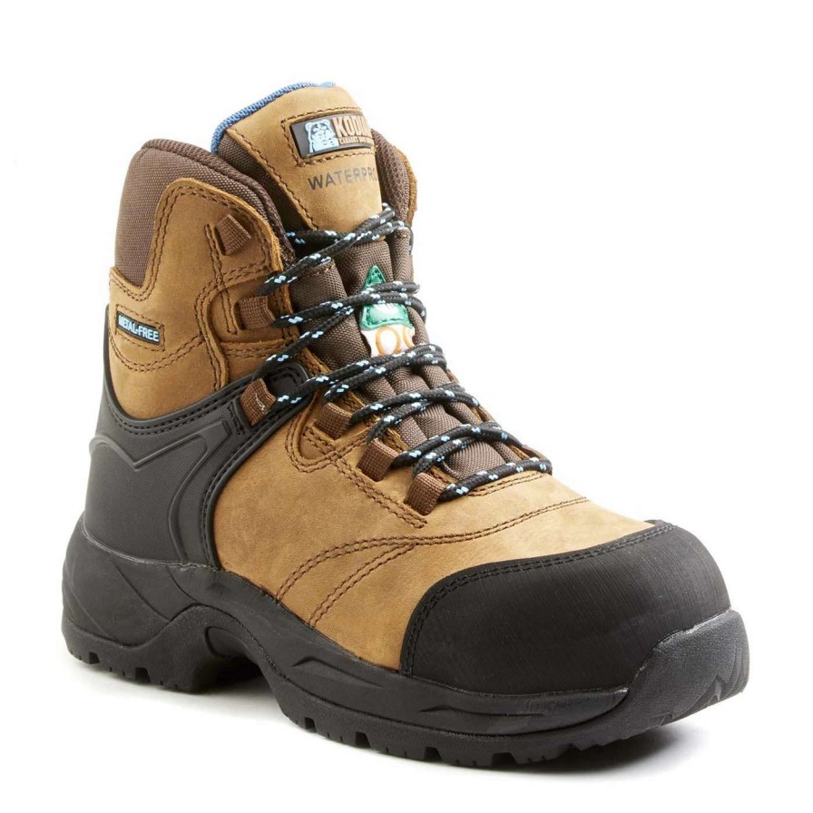 * Kodiak Woman'S Safety Work Boots Journey 6 Hiker Leather Waterproof With Composite Toe And Plate | Brown | Sizes 6 11