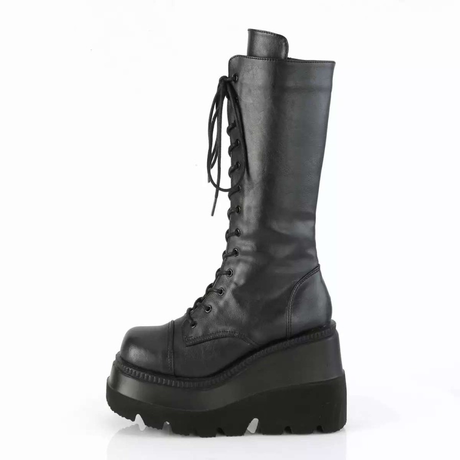 * Vegan Leather 4.5 Platform Mid-Calf Boots*