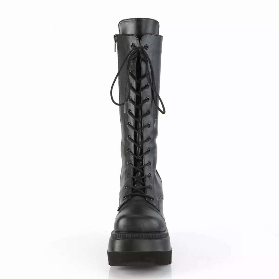 * Vegan Leather 4.5 Platform Mid-Calf Boots*